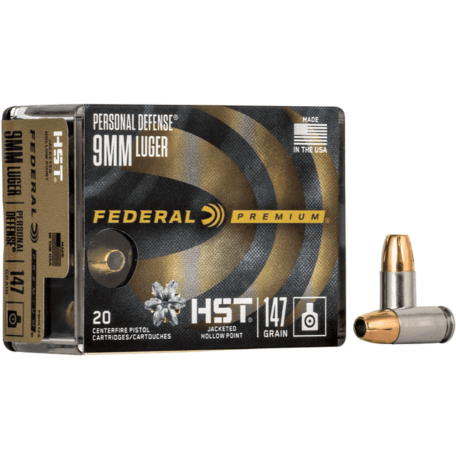 Federal Premium Personal Defense 9mm Luger 147 gr HST Jacketed Hollow Point 20 Per Box Federal Premium Personal Defense 9mm Luger 147 gr HST Jacketed Hollow Point 20 Per Box