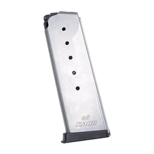 Kahr Arms K625G PM45/CM45 45 ACP Kahr PM45, CM45 6 Silver 6rd With Grip Extension Kahr Arms K625G PM45/CM45 45 ACP Kahr PM45, CM45 6 Silver 6rd With Grip Extension