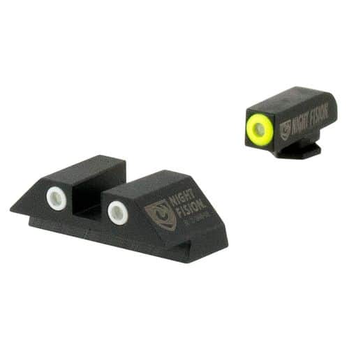 Night Fision GLK003003YGW Night Sight Set Square fits Glock 42, 43 Square Green Tritium w/Yellow Outline Green w/White Outline Black Night Fision GLK003003YGW Night Sight Set Square fits Glock 42, 43 Square Green Tritium w/Yellow Outline Green w/White Outline Black