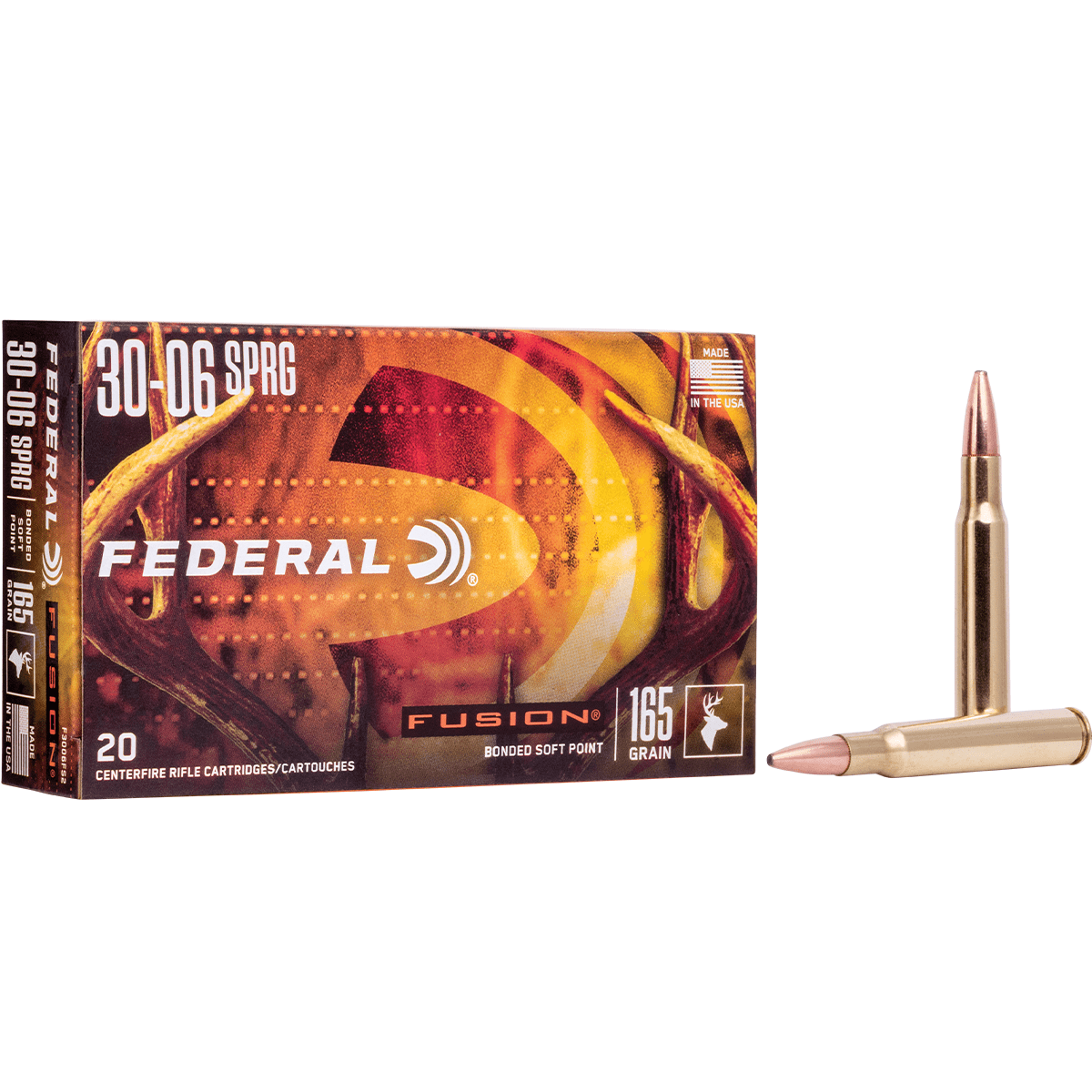 Federal Fusion 30-06 Springfield 165 gr Soft Point Hunting Rifle Ammo Federal Fusion 30-06 Springfield 165 gr Soft Point Hunting Rifle Ammo