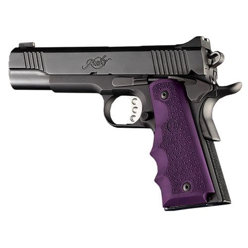 Hogue 45006 Rubber Grip with Finger Grooves 1911 Government Textured Purple Hogue 45006 Rubber Grip with Finger Grooves 1911 Government Textured Purple