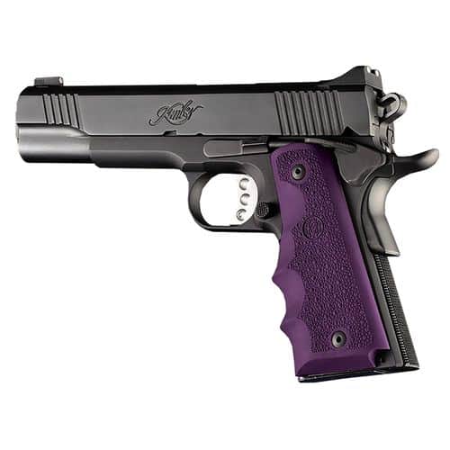 Hogue 45006 Rubber Grip with Finger Grooves 1911 Government Textured Purple Hogue 45006 Rubber Grip with Finger Grooves 1911 Government Textured Purple