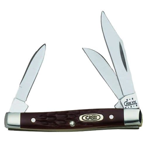 Case 00081 Stockman Small 2"/1.5"/1.49" Folding Clip/Sheepfoot/Pen Plain As-Ground Stainless Steel Blade/ Brown Jigged Synthetic Handle Case 00081 Stockman Small 2"/1.5"/1.49" Folding Clip/Sheepfoot/Pen Plain As-Ground Stainless Steel Blade/ Brown Jigged Synthetic Handle