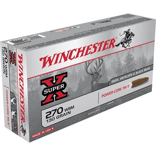 Winchester Ammo X270WSMLF Super-X 270 WSM 130 gr Power-Core 95/5 20 Bx/ 10 Cs Winchester Ammo X270WSMLF Super-X 270 WSM 130 gr Power-Core 95/5 20 Bx/ 10 Cs