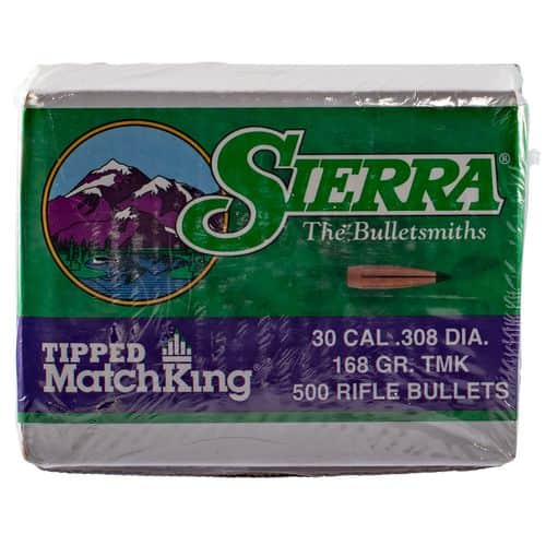 Sierra 7768C Tipped MatchKing 30 Caliber .308 168 GR 500 Box Sierra 7768C Tipped MatchKing 30 Caliber .308 168 GR 500 Box
