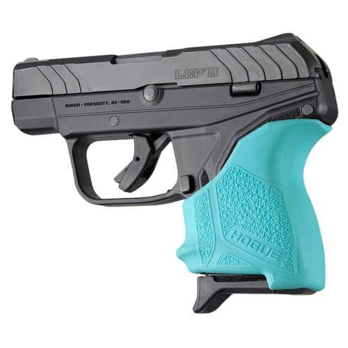 Hogue 18124 HandAll Beavertail Grip Sleeve Ruger LCP II Textured Rubber Aqua Blue Hogue 18124 HandAll Beavertail Grip Sleeve Ruger LCP II Textured Rubber Aqua Blue