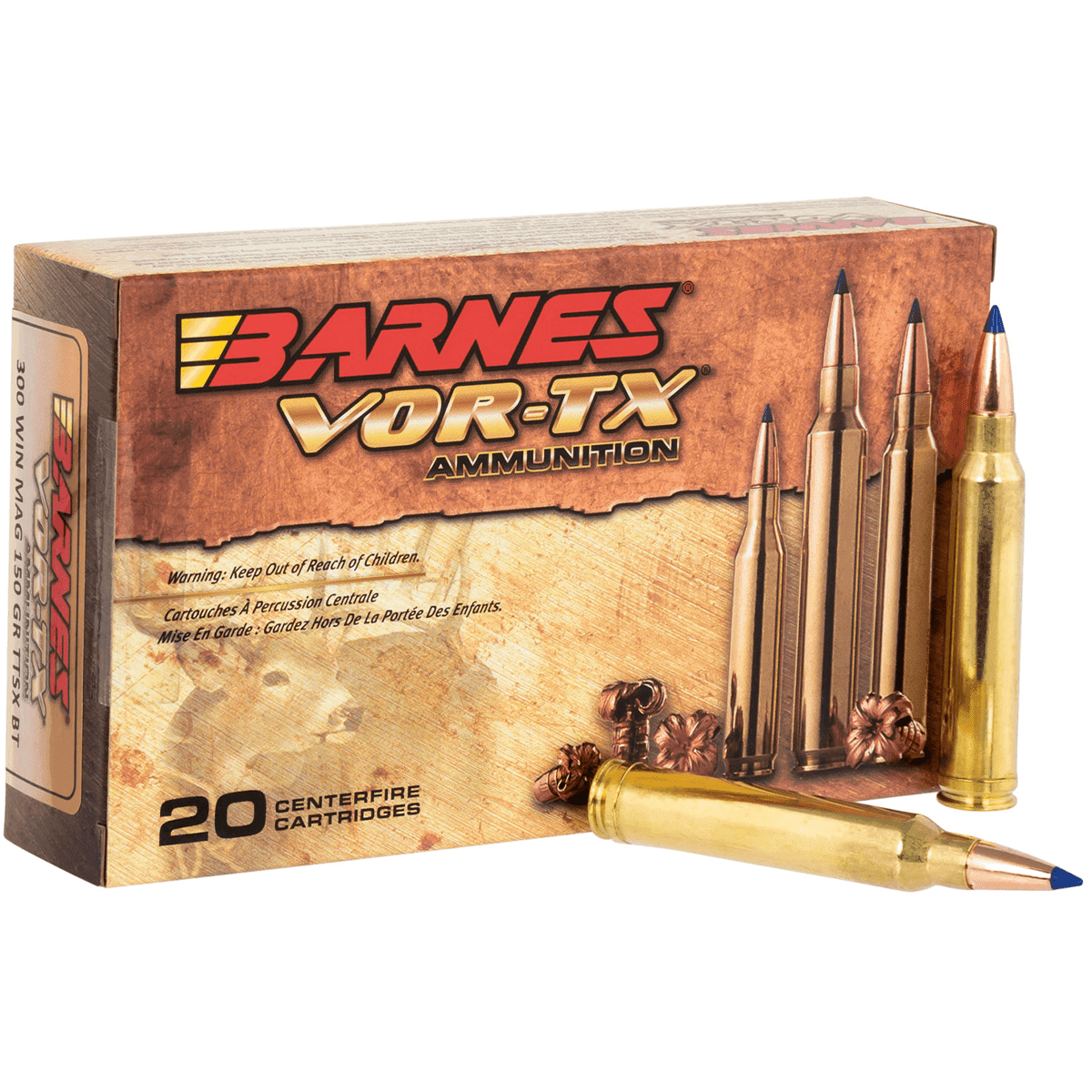 Barnes Bullets 21569 VOR-TX Rifle 300 Win Mag 150 gr Tipped TSX Boat Tail Ammo Barnes Bullets 21569 VOR-TX Rifle 300 Win Mag 150 gr Tipped TSX Boat Tail Ammo