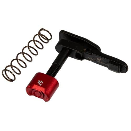 Strike ARAMBIMRRED Ambidextrous Magazine Release AR-15, M16 Mil-Spec Red Aluminum Strike ARAMBIMRRED Ambidextrous Magazine Release AR-15, M16 Mil-Spec Red Aluminum