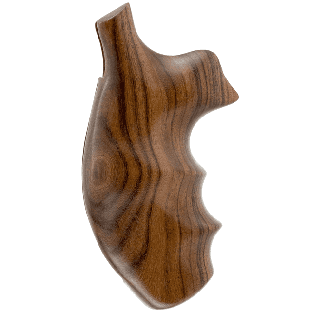 Hogue Fancy Hardwood Gun Grip, Brown Pau Ferro Hardwood with Finger Grooves for S&W K, L Frame with Round Butt - 19300 Hogue Fancy Hardwood Gun Grip, Brown Pau Ferro Hardwood with Finger Grooves for S&W K, L Frame with Round Butt - 19300