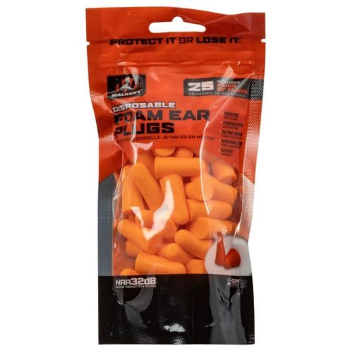 Walkers GWPFP25BAG Foam Ear Plugs 32 dB Orange 25 Pair Walkers GWPFP25BAG Foam Ear Plugs 32 dB Orange 25 Pair