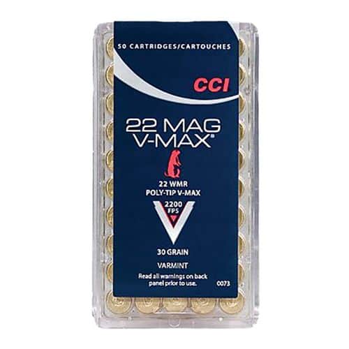 CCI 0073 Varmint 22 Mag 30 gr V-Max Polymer Tip 50 Bx/ 40 Cs CCI 0073 Varmint 22 Mag 30 gr V-Max Polymer Tip 50 Bx/ 40 Cs