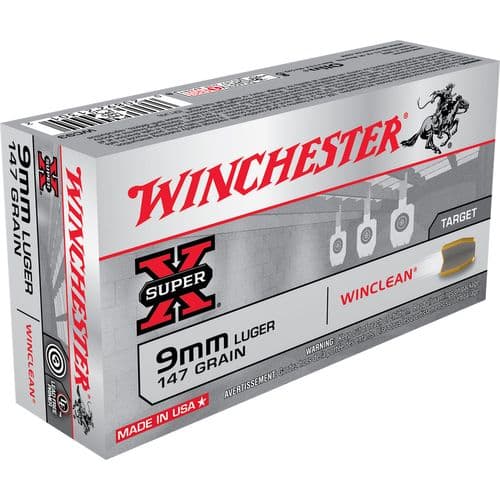 Winchester Ammo Super X 9mm Luger 147 gr Winclean Brass Enclosed Base - WC93 Winchester Ammo Super X 9mm Luger 147 gr Winclean Brass Enclosed Base - WC93