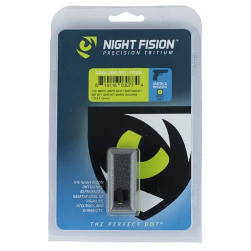 Night Fision SAW200001YGX Night Sight Front Square Top S&W M&P/SD9 VE/SD40 VE Green Tritium w/Yellow Outline Black Night Fision SAW200001YGX Night Sight Front Square Top S&W M&P/SD9 VE/SD40 VE Green Tritium w/Yellow Outline Black
