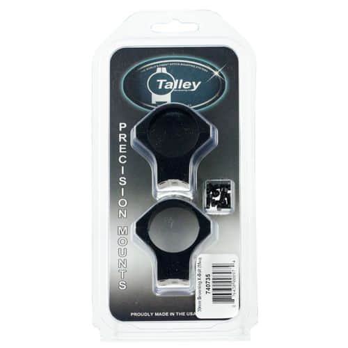 Talley Light Weight Ring/Base Combo Medium 2-Piece Base/Rings For Browning X-Bolt Black Matte Anodized Finish 30mm Diameter Talley Light Weight Ring/Base Combo Medium 2-Piece Base/Rings For Browning X-Bolt Black Matte Anodized Finish 30mm Diameter