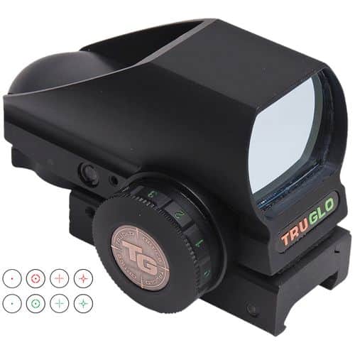 Truglo TG8380B Tru-Brite Dual Color 1x 34mm Multi-Reticle Dual Illuminated Red/Green 4 Pattern CR2032 Lithium Black Truglo TG8380B Tru-Brite Dual Color 1x 34mm Multi-Reticle Dual Illuminated Red/Green 4 Pattern CR2032 Lithium Black