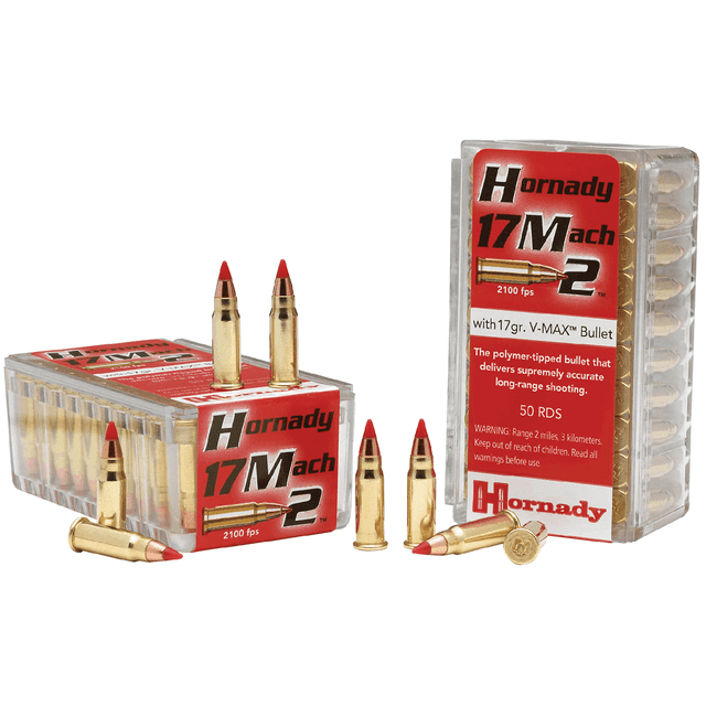 Hornady .17 HM2 17 Grain V-max Mach 2 Rifle Ammo Hornady .17 HM2 17 Grain V-max Mach 2 Rifle Ammo