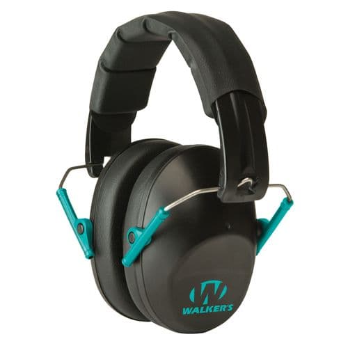 Walkers GWPFPM1BKTL Pro Low Profile Folding Earmuff 22 dB Black/Teal Walkers GWPFPM1BKTL Pro Low Profile Folding Earmuff 22 dB Black/Teal