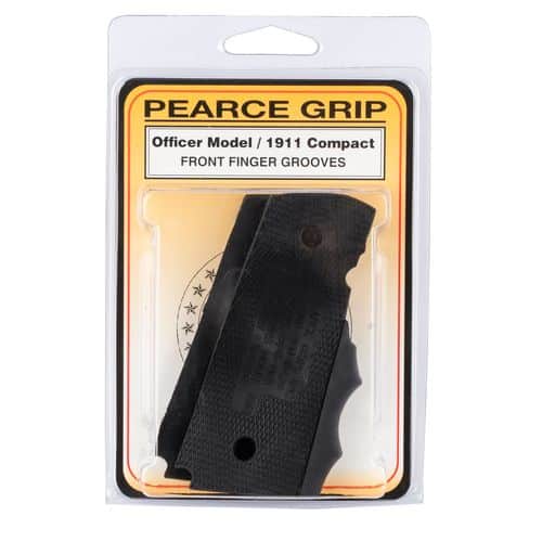 Pearce Grip PGOM1 1911 Finger Groove Insert 1911-Style Compact Black Rubber Pearce Grip PGOM1 1911 Finger Groove Insert 1911-Style Compact Black Rubber