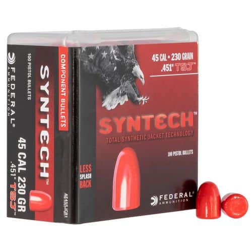Federal AE45SJCB1 Syntech Component 45 Caliber .451 230 GR Total Syntech Jacket Flat Nose 100 Box Federal AE45SJCB1 Syntech Component 45 Caliber .451 230 GR Total Syntech Jacket Flat Nose 100 Box