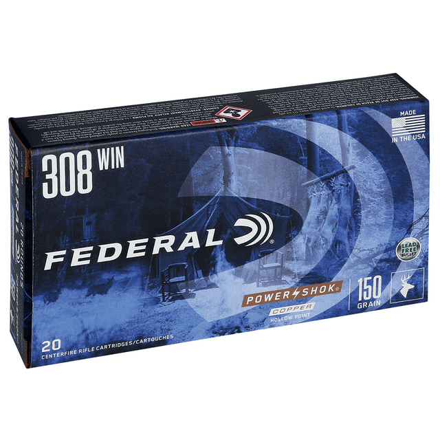 Federal 308150LFA Power-Shok 308 Win 150 gr Copper Hollow Point 20 Bx/ 10 Cs Federal 308150LFA Power-Shok 308 Win 150 gr Copper Hollow Point 20 Bx/ 10 Cs