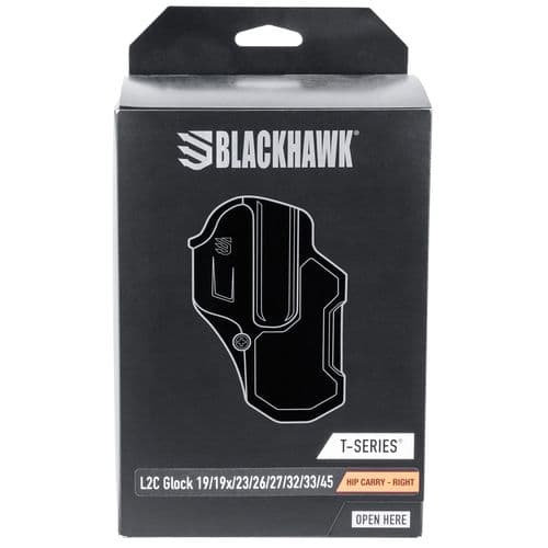 Blackhawk 410701BKR T-Series L2C Non-Light Bearing OWB Black Polymer Belt Clip Compatible w/Glock 19/23/26/27/32/33/45 Right Hand Blackhawk 410701BKR T-Series L2C Non-Light Bearing OWB Black Polymer Belt Clip Compatible w/Glock 19/23/26/27/32/33/45 Right Hand