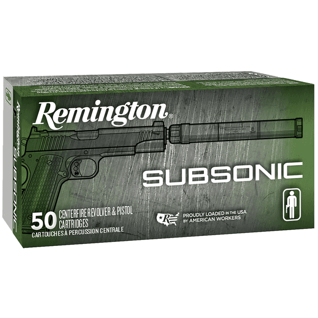 Remington Ammunition 28428 Subsonic 45ACP 230gr Flat Nose Enclosed Base 50 Per Box Remington Ammunition 28428 Subsonic 45ACP 230gr Flat Nose Enclosed Base 50 Per Box