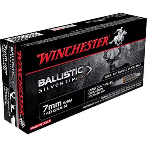 Winchester Ammo SBST7MMS Ballistic Silvertip 7mm WSM 140 gr Polymer Tip 20 Bx/ 10 Cs Winchester Ammo SBST7MMS Ballistic Silvertip 7mm WSM 140 gr Polymer Tip 20 Bx/ 10 Cs