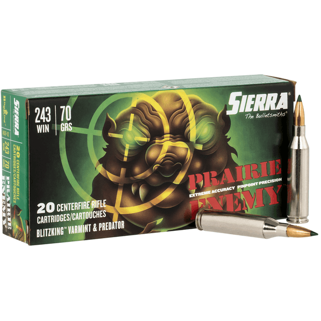 Sierra A150702 Prairie Enemy 243 Win 70 gr 3450 fps Sierra BlitzKing 20 Bx Sierra A150702 Prairie Enemy 243 Win 70 gr 3450 fps Sierra BlitzKing 20 Bx