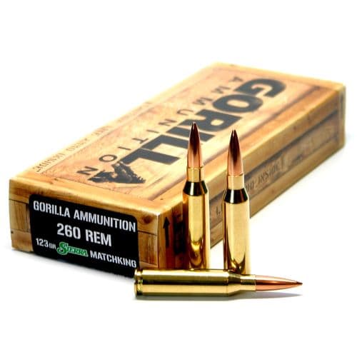 Gorilla GA260123SMK Gorilla Match 260 Rem 123 gr Sierra MatchKing 20 Bx/ 10 Cs Gorilla GA260123SMK Gorilla Match 260 Rem 123 gr Sierra MatchKing 20 Bx/ 10 Cs