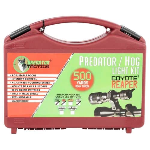 PREDATOR TACTICS INC 97526 Coyote Reaper Rifle Edition Kit Red/Green/White LED 18-650 Battery Black PREDATOR TACTICS INC 97526 Coyote Reaper Rifle Edition Kit Red/Green/White LED 18-650 Battery Black