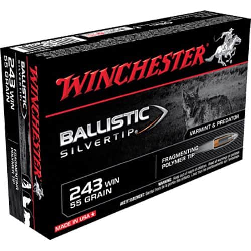 Winchester Ammo SBST243 Ballistic Silvertip 243 Win 55 gr Polymer Tip 20 Bx/ 10 Cs Winchester Ammo SBST243 Ballistic Silvertip 243 Win 55 gr Polymer Tip 20 Bx/ 10 Cs
