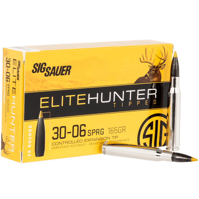 Sig Sauer Elite Hunter 30-06 Springfield 165 gr Controlled Expansion Tip Match Hunting Ammo Sig Sauer Elite Hunter 30-06 Springfield 165 gr Controlled Expansion Tip Match Hunting Ammo