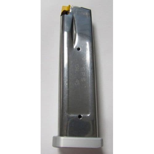 SPS MHA140-45 Pantera/Vista 45 ACP SPS Pantera/Vista 16rd Silver Detachable Aluminum Base Pad SPS MHA140-45 Pantera/Vista 45 ACP SPS Pantera/Vista 16rd Silver Detachable Aluminum Base Pad