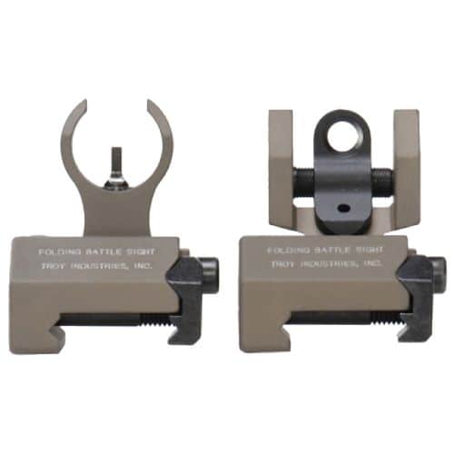 Troy Ind SSIGIARSMFT BattleSight Micro Set HK Front/Round Rear Weapons w/Raised Top Rail Picatinny Mount Aluminum FDE Troy Ind SSIGIARSMFT BattleSight Micro Set HK Front/Round Rear Weapons w/Raised Top Rail Picatinny Mount Aluminum FDE