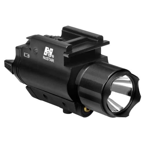 NcStar AQPFLS FlashLight & Red Laser Black Anodized 200 Lumens White Cree LED NcStar AQPFLS FlashLight & Red Laser Black Anodized 200 Lumens White Cree LED