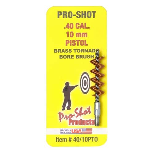 Pro-Shot 40/10PTO Tornado Bore Brush .40 Cal,10mm Pistol Bronze Pro-Shot 40/10PTO Tornado Bore Brush .40 Cal,10mm Pistol Bronze