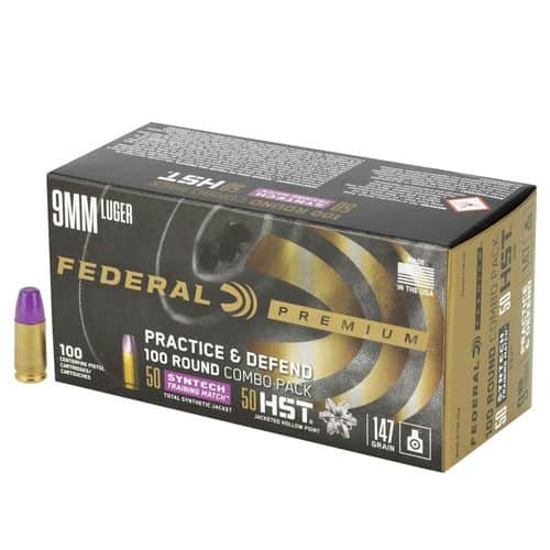 Federal P9HST2TM100 Practice & Defend 9mm Luger 147 gr HST/Synthetic 100 Bx/ 5 Cs Federal P9HST2TM100 Practice & Defend 9mm Luger 147 gr HST/Synthetic 100 Bx/ 5 Cs
