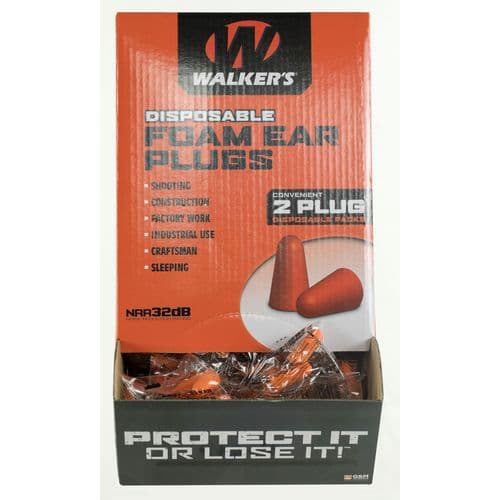 Walkers GWPFP200BX Ear Plugs Counter Display Foam 32 dB Orange 100 Pair Walkers GWPFP200BX Ear Plugs Counter Display Foam 32 dB Orange 100 Pair