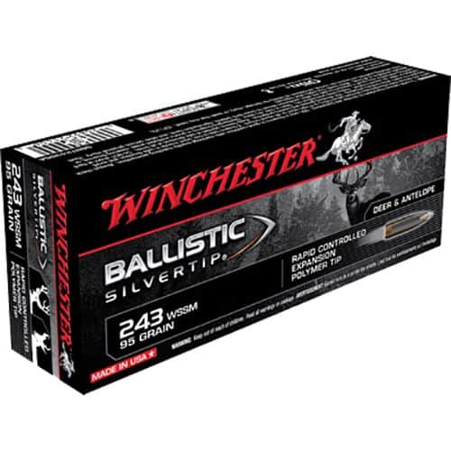 Winchester Ammo Ballistic Silvertip 243 WSSM 95 gr Polymer Tip 20 Bx - THIS IS NOT "WSM" Winchester Ammo Ballistic Silvertip 243 WSSM 95 gr Polymer Tip 20 Bx - THIS IS NOT "WSM"