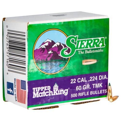 Sierra 7160C Tipped MatchKing .22 Cal .224 60 gr Tipped MatchKing 500 Sierra 7160C Tipped MatchKing .22 Cal .224 60 gr Tipped MatchKing 500