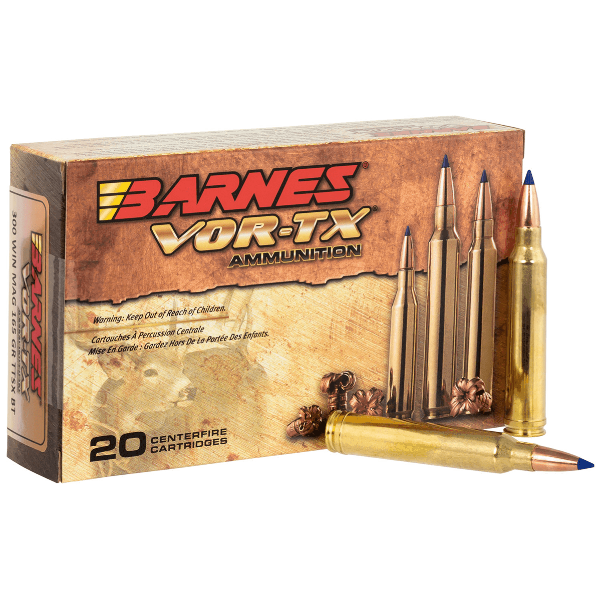 Barnes Bullets 21537 VOR-TX Rifle 300 Win Mag 165 gr Tipped TSX Boat Tail 20 Bx/ 10 Cs Barnes Bullets 21537 VOR-TX Rifle 300 Win Mag 165 gr Tipped TSX Boat Tail 20 Bx/ 10 Cs