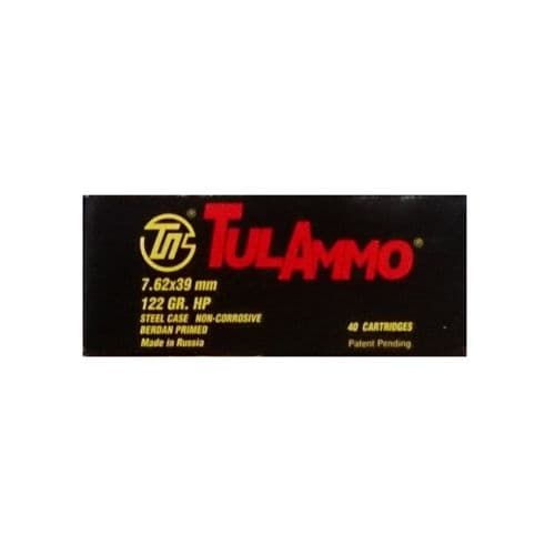 TulAmmo 7.62x39mm 122 Grain Hollow Point 40 Round Box TulAmmo 7.62x39mm 122 Grain Hollow Point 40 Round Box