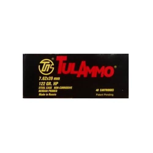 TulAmmo 7.62x39mm 122 Grain Hollow Point 40 Round Box TulAmmo 7.62x39mm 122 Grain Hollow Point 40 Round Box