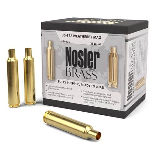 Nosler 10235 Rifle 30-378 Weatherby Magnum Brass 25 Per Box Nosler 10235 Rifle 30-378 Weatherby Magnum Brass 25 Per Box
