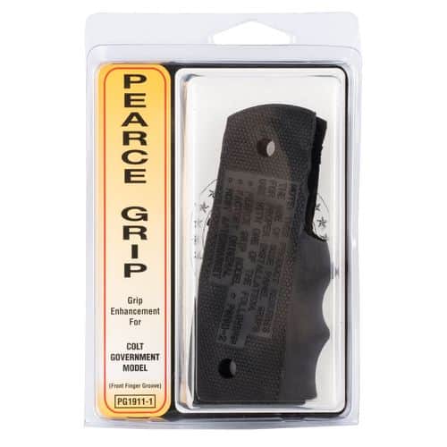 Pearce Grip PG19111 1911 Finger Groove Insert 1911-Style Government Black Rubber Pearce Grip PG19111 1911 Finger Groove Insert 1911-Style Government Black Rubber