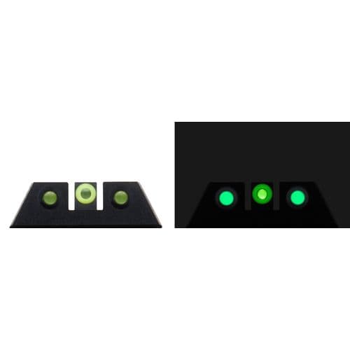 Night Fision Glow Dome S&W M&P,SD9 VE,SD40 VE Square Front/U-Notch Rear Green w/Yellow Outline Green Black Night Fision Glow Dome S&W M&P,SD9 VE,SD40 VE Square Front/U-Notch Rear Green w/Yellow Outline Green Black