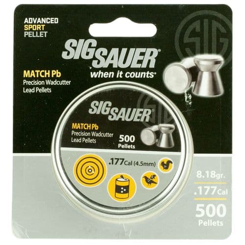 Sig Sauer Airguns AIRAMMOMATCHPB177500 Match
.177 Pellet Lead Flat Nose Sig Sauer Airguns AIRAMMOMATCHPB177500 Match
.177 Pellet Lead Flat Nose