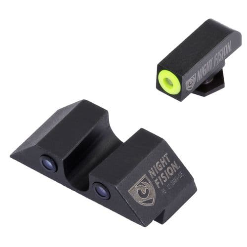 Night Fision GLK003007YGZ Night Sight Set Square Front/U-Notch Rear fits Glock 42, 43 Green Tritium w/Yellow Outline Front Green Rear Black Night Fision GLK003007YGZ Night Sight Set Square Front/U-Notch Rear fits Glock 42, 43 Green Tritium w/Yellow Outline Front Green Rear Black