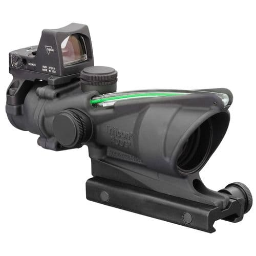 Trijicon 100552 ACOG with RMR Type 2 4x 32mm Obj 36.8 ft @ 100 yds FOV Black Finish Dual Illuminated Crosshair 223 Ballistic Green Trijicon 100552 ACOG with RMR Type 2 4x 32mm Obj 36.8 ft @ 100 yds FOV Black Finish Dual Illuminated Crosshair 223 Ballistic Green