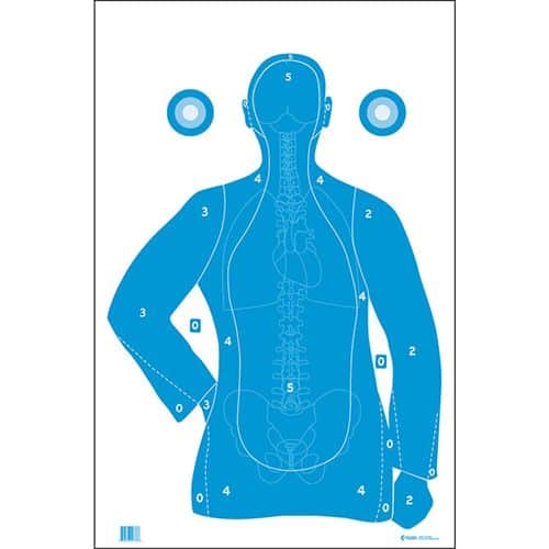 ACTION TARGET INC FB21EANTAV2100 B-21E Qualification Target Hanging Paper Silhouette/Vitals White/Blue 100 ACTION TARGET INC FB21EANTAV2100 B-21E Qualification Target Hanging Paper Silhouette/Vitals White/Blue 100